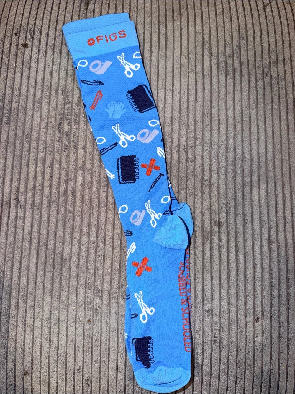 Figs Royal Blue Compression Socks “SCRUBBED & SCHOOLED”